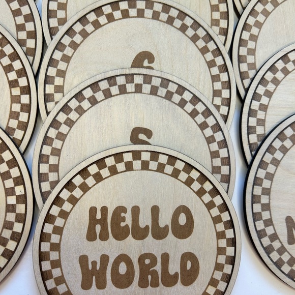 Checkered monthly milestones, photo props. Boho wood markers, pregnancy gift - Picture 4 of 8